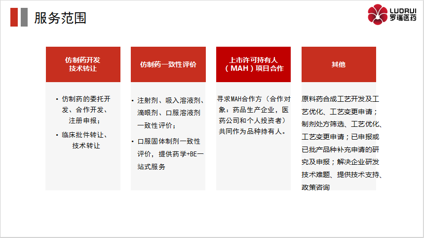 改良型新药及仿制药技术服务