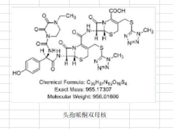 头孢哌酮双母核、5种头孢哌酮不同聚合物系列杂质对照品
