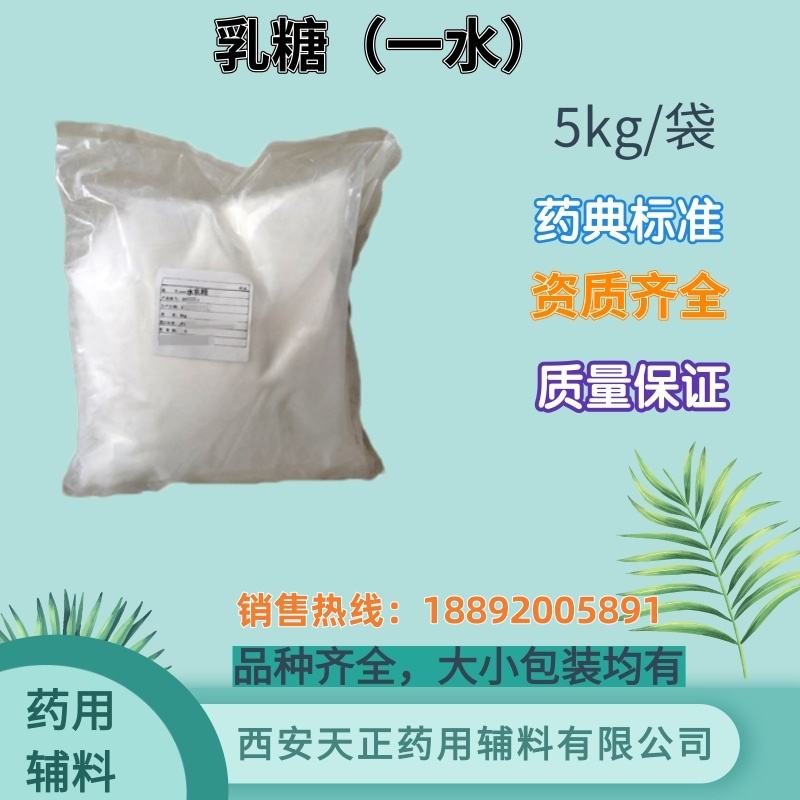 一水乳糖 200/120/100/80/40目 5kg25kg 药用辅料药典标准 cde备案资质齐全