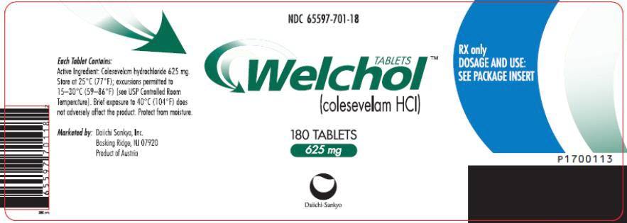 盐酸考来维仑片 Colesevelam HydrochlorideTablets/ WELCHOL 625MG