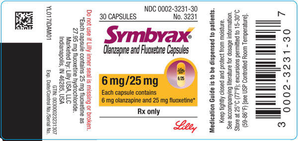 奥氮平盐酸氟西汀胶囊  SYMBYAX 奥氮平 6mg，氟西汀 25mg