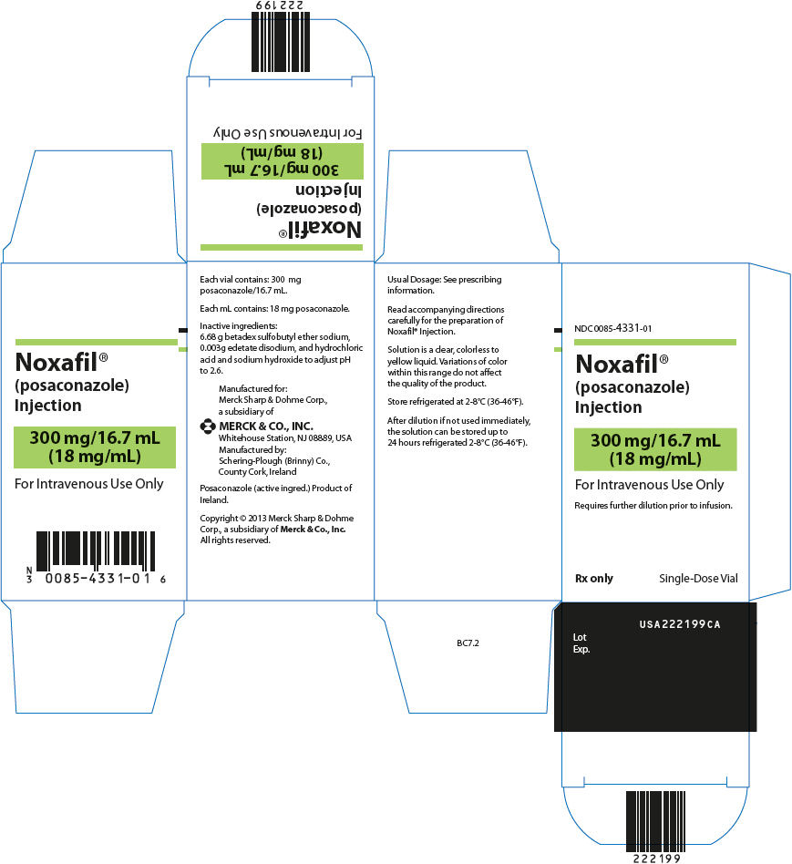 泊沙康唑注射液 NOXAFIL 300MG/16.7 ML(18MG/ML)