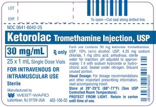 酮咯酸氨丁三醇注射液 Ketorolac Tromethamine Injection 30mg/ml(1ml:30mg)