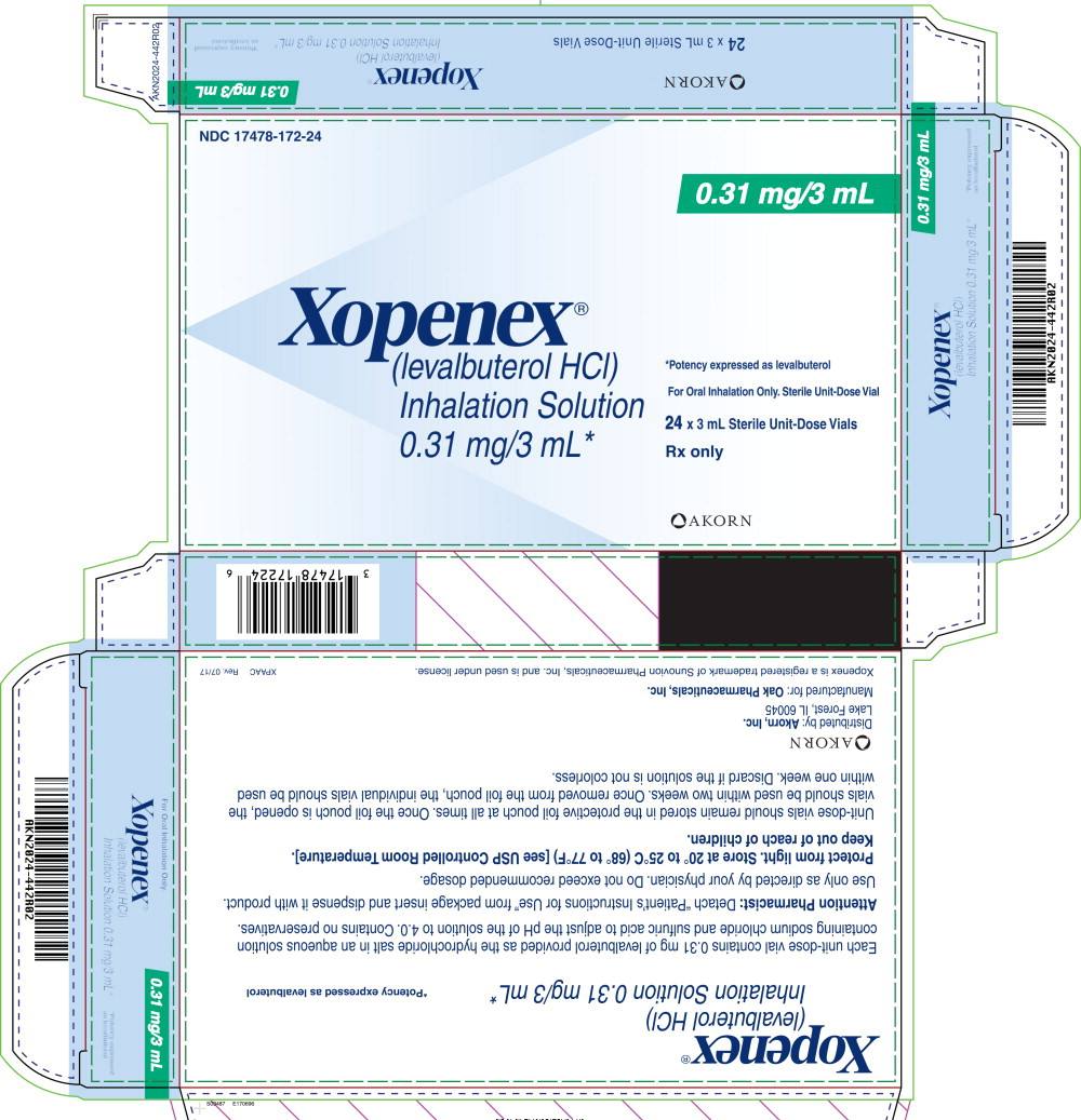 盐酸左沙丁胺醇雾化吸入用溶液 XOPENEX 0.31mg/3ml