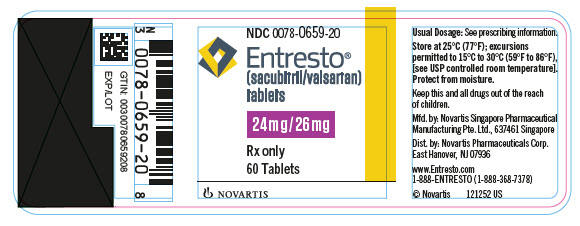 沙库巴曲缬沙坦钠片 Sacubitril Valsartan Sodium Tablets/ Entresto -Sacubitril 24mg; Valsartan 26mg