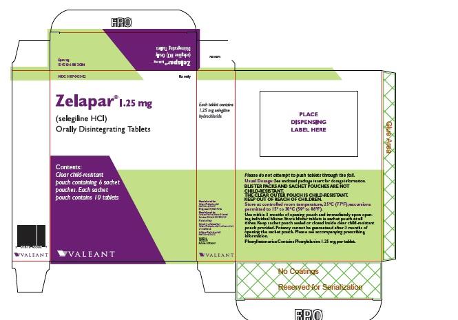 盐酸司来吉兰口崩片 Selegiline HydrochlorideOrally Disintegrating Tablets / ZELAPAR 1.25mg