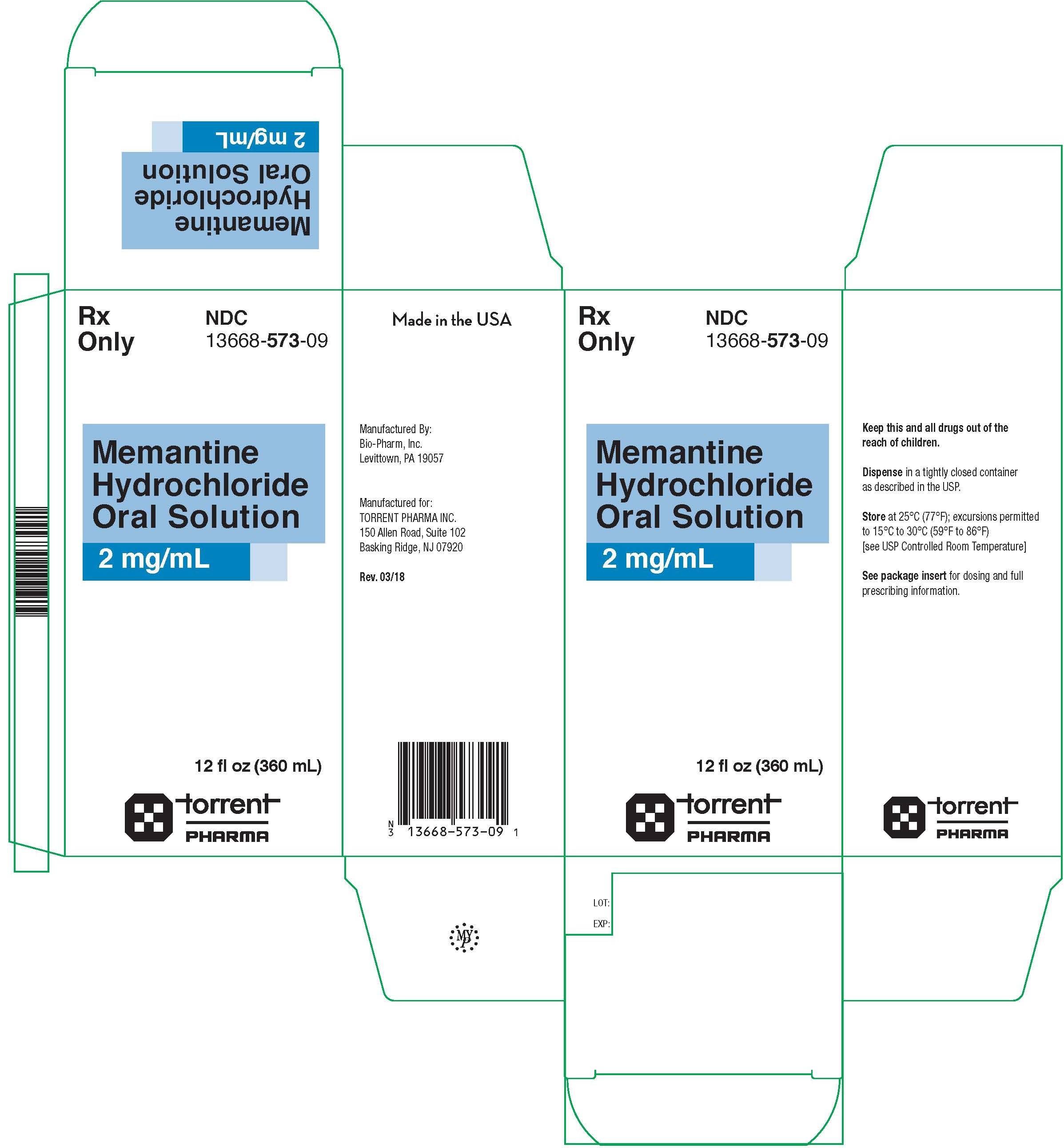 盐酸美金刚口服溶液 Memantine Hydrochloride 2mg/mL（360mL）