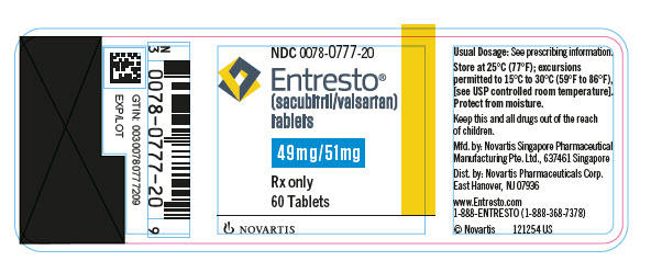 沙库巴曲缬沙坦钠片 Sacubitril Valsartan Sodium Tablets/ Entresto -Sacubitril 49mg; Valsartan 51mg