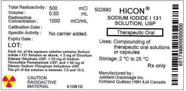 碘[131I]化钠口服溶液  Hicon   250-1000mC I