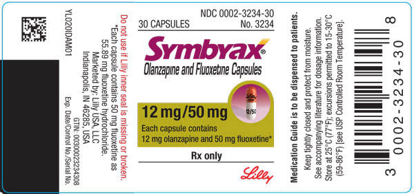 奥氮平盐酸氟西汀胶囊 SYMBYAX 奥氮平12mg，氟西汀50mg