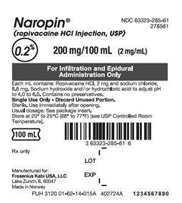 盐酸罗哌卡因注射液  Naropin  200mg/100ml